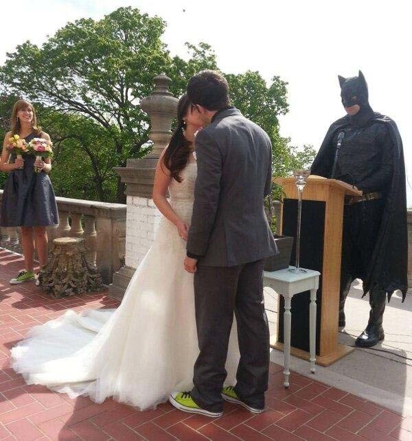 12.) Batman officiated this wedding.