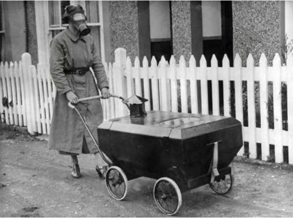 This stroller that would protect babies from gas (1938).