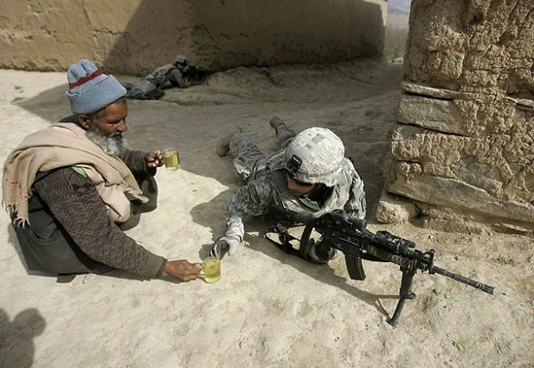 11. When this civilian brought something to drink to a soldier fighting on his own soil.