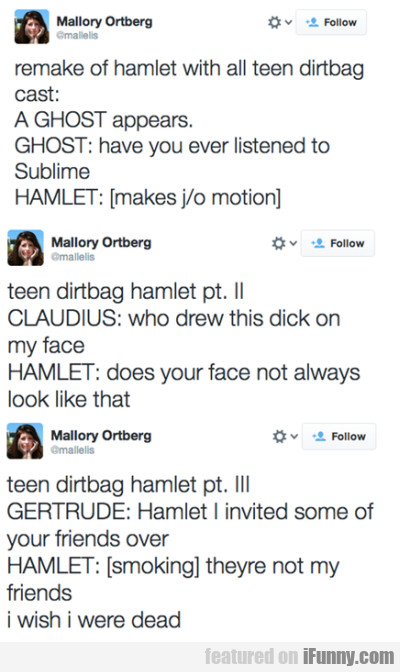 Remake Of Hamlet With All Teen Dirtbag