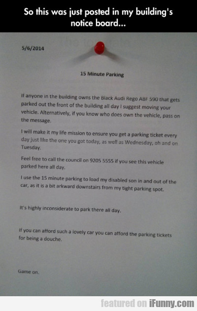 So This Was Just Posted In My Building's Notice..
